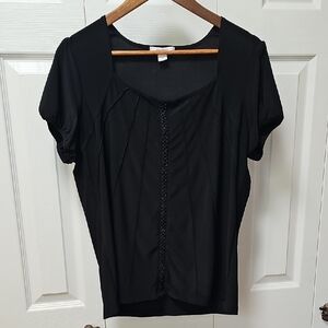 dressbarn Black Short Sleeve Blouse